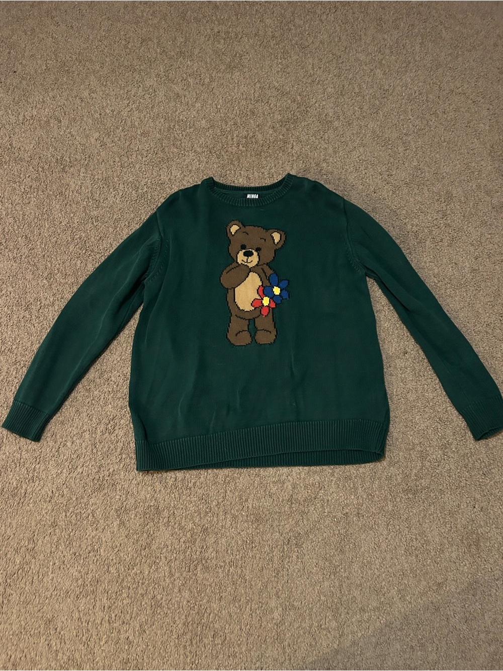 Minga London Green Teddy Bear Sweater